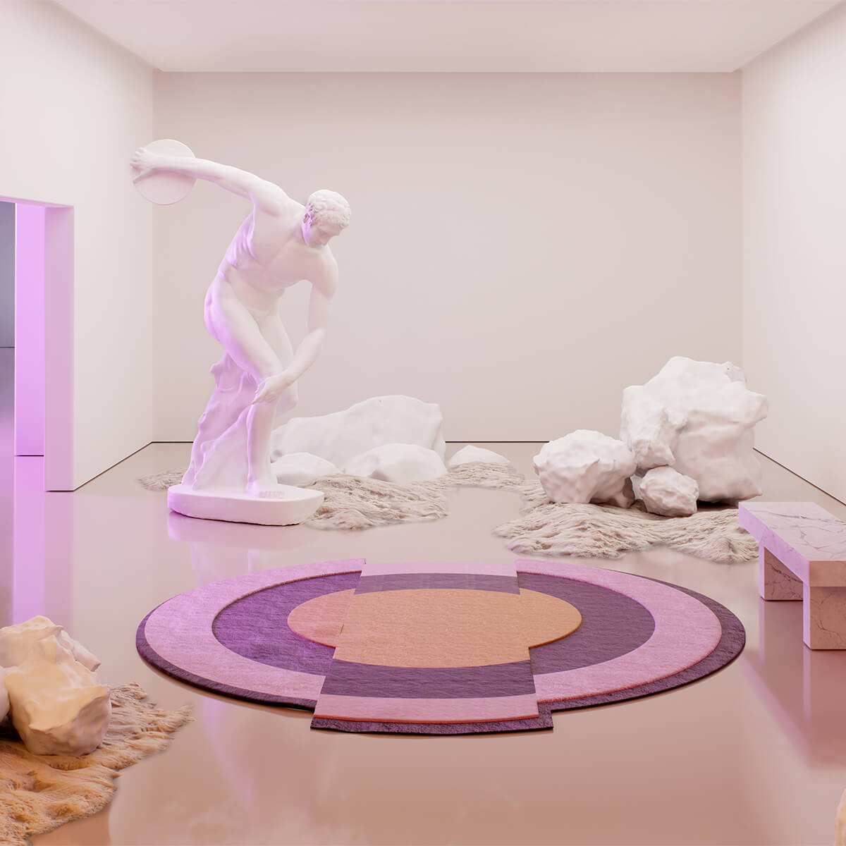 Memphis Style Rug Codix In Purple, Pink And Orange Hues