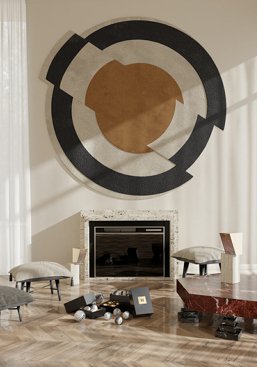 Wall Rugs - Living Room With A Wall Rug