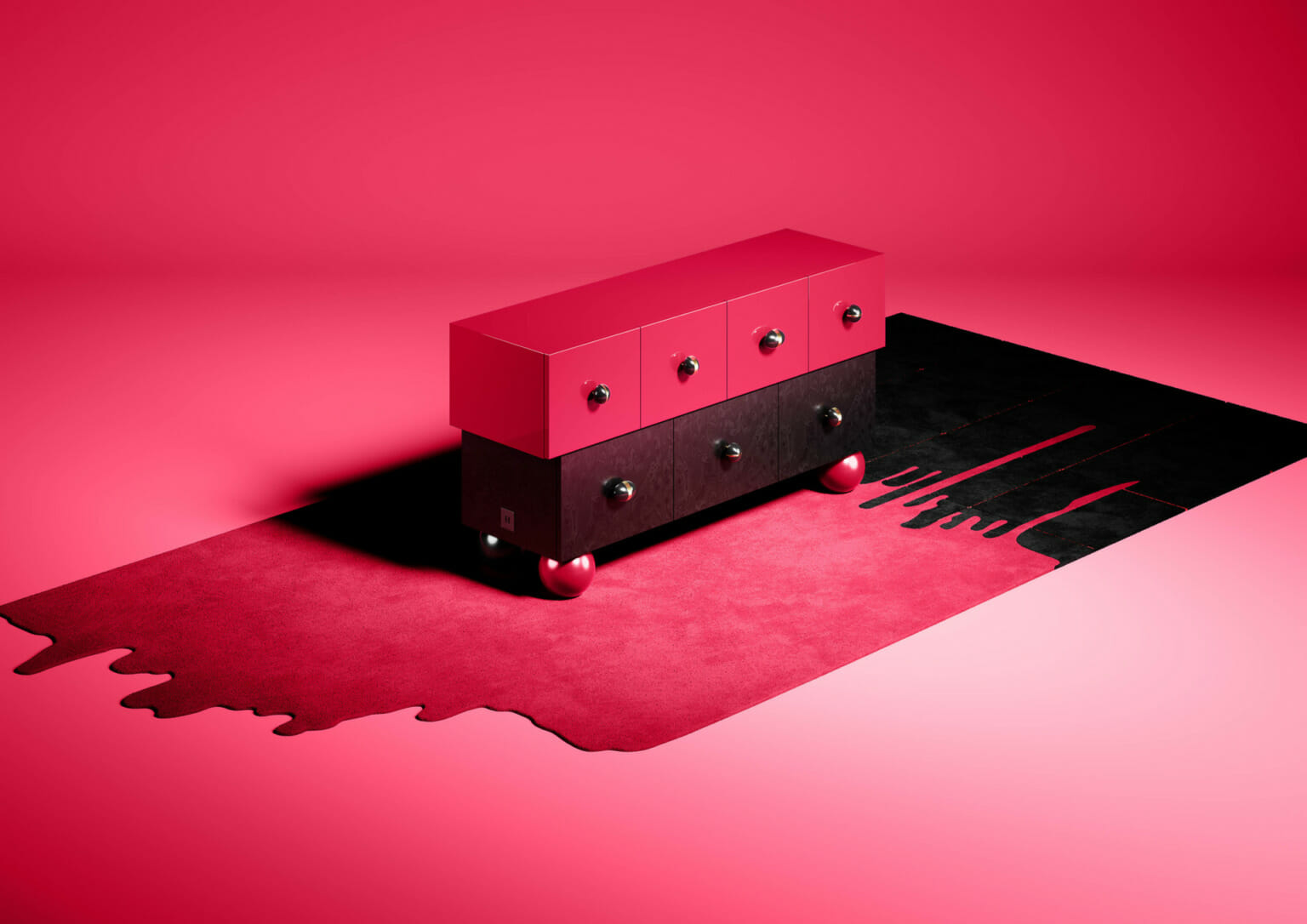 Pantone Color Of The Year - Colorful Interior In Magenta Color