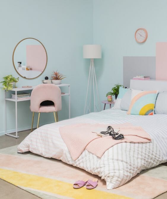 Pastel Area Rugs: Bedroom With Candy Colors