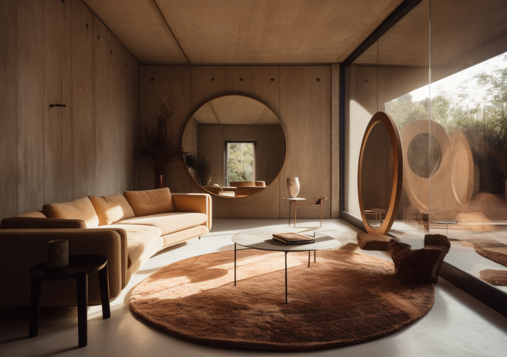 selection of Modern, Mid-Century Modern, Neutrals, and Essential rugs style