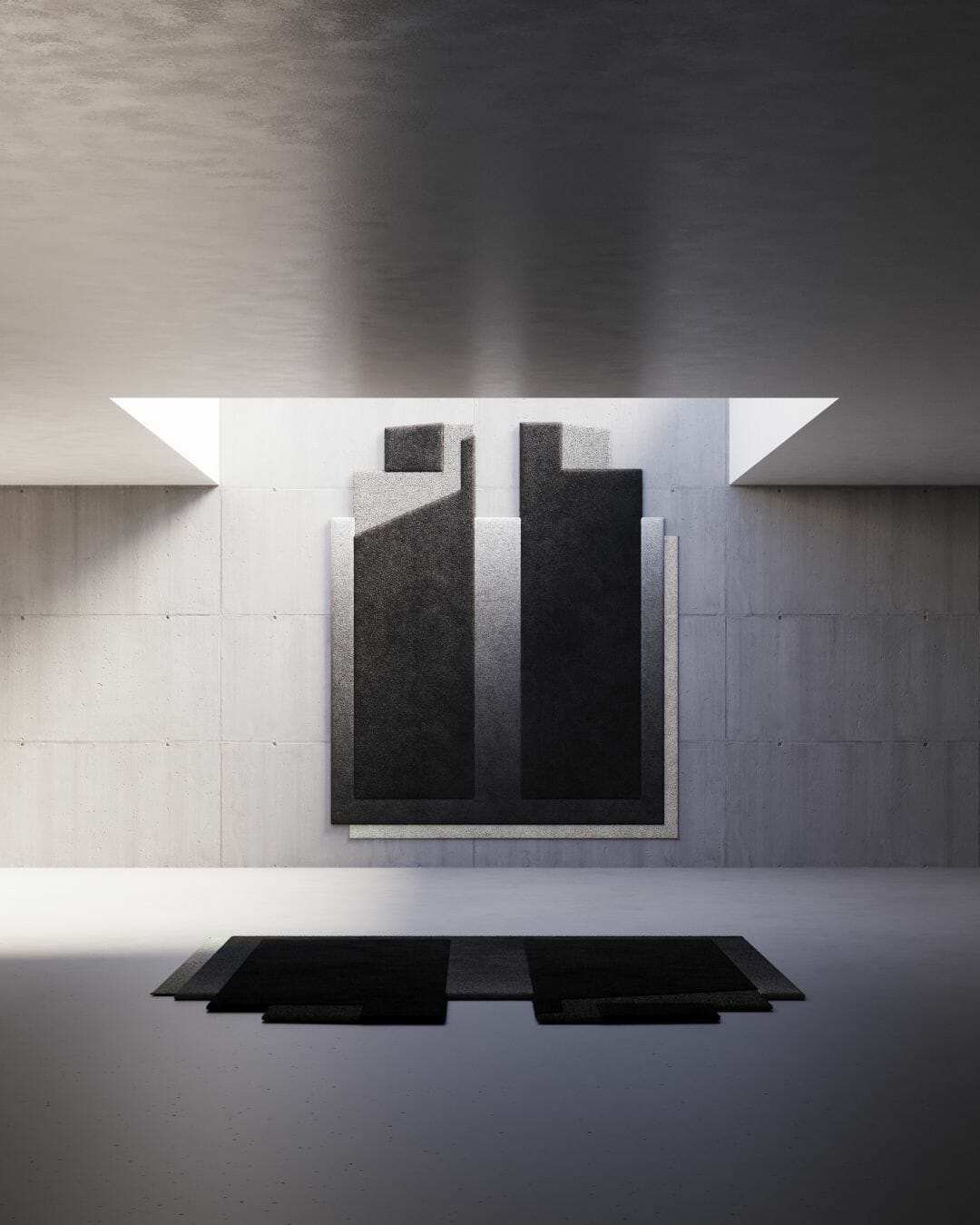 Black And White Rug Brutalist Style